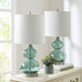 Ellipse Curved Glass Table Lamp, Set of 2 | Bohemian Home Decor