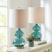 Ellipse Curved Glass Table Lamp, Set of 2 | Bohemian Home Decor