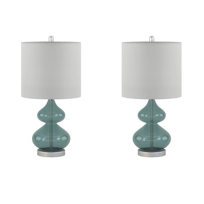 Ellipse Curved Glass Table Lamp, Set of 2 | Bohemian Home Decor