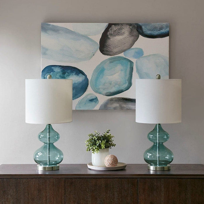 Table Lamp Ellipse Curved Glass Table Lamp, Set of 2 -Free Shipping by Bohemian Home Decor