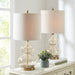 Ellipse Curved Glass Table Lamp, Set of 2 | Bohemian Home Decor