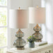 Ellipse Curved Glass Table Lamp, Set of 2 | Bohemian Home Decor