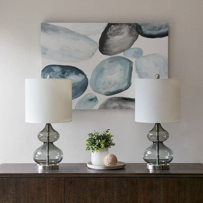 Ellipse Curved Glass Table Lamp, Set of 2 | Bohemian Home Decor