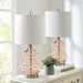 Ellipse Curved Glass Table Lamp, Set of 2 | Bohemian Home Decor