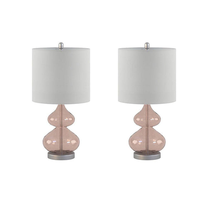 Ellipse Curved Glass Table Lamp, Set of 2 | Bohemian Home Decor