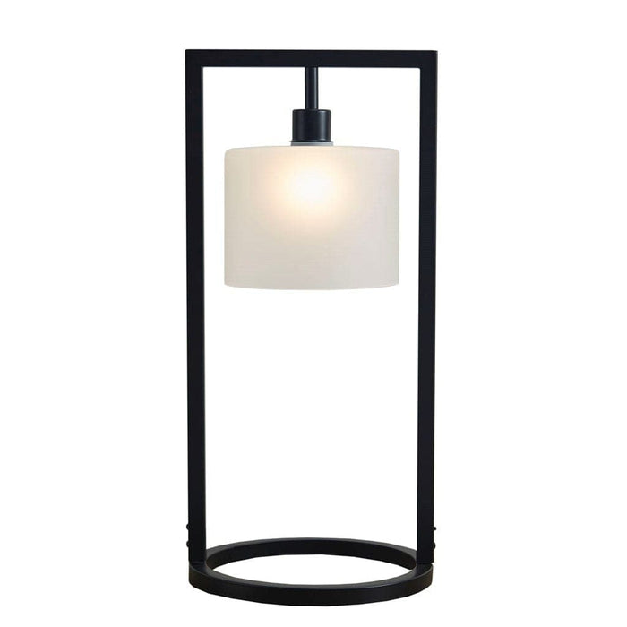 Kittery Metal Table Lamp with Glass Drum Shade | Bohemian Home Decor