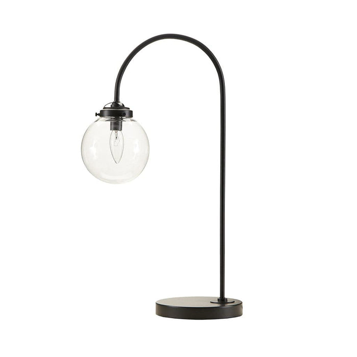 Venice Arched Metal Table Lamp with Glass Globe Bulb | Bohemian Home Decor